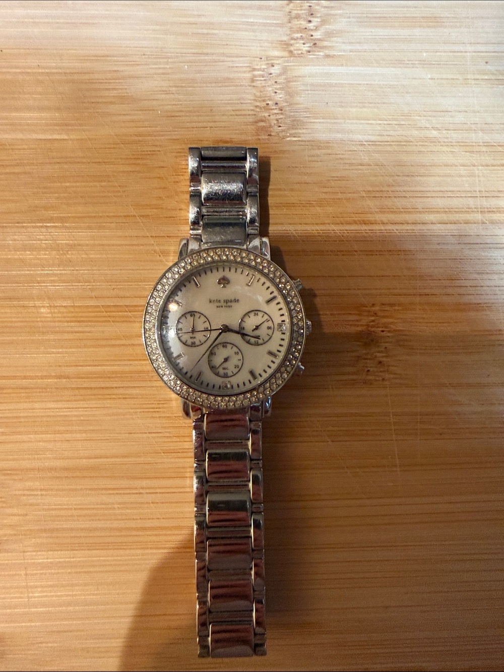 kate spade Silver-Tone Crystal Accent Bracelet Watch